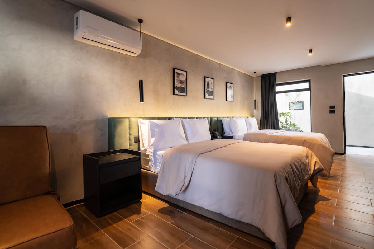 Double Room, 2 Double Beds | Premium bedding, down comforters, in-room safe, desk