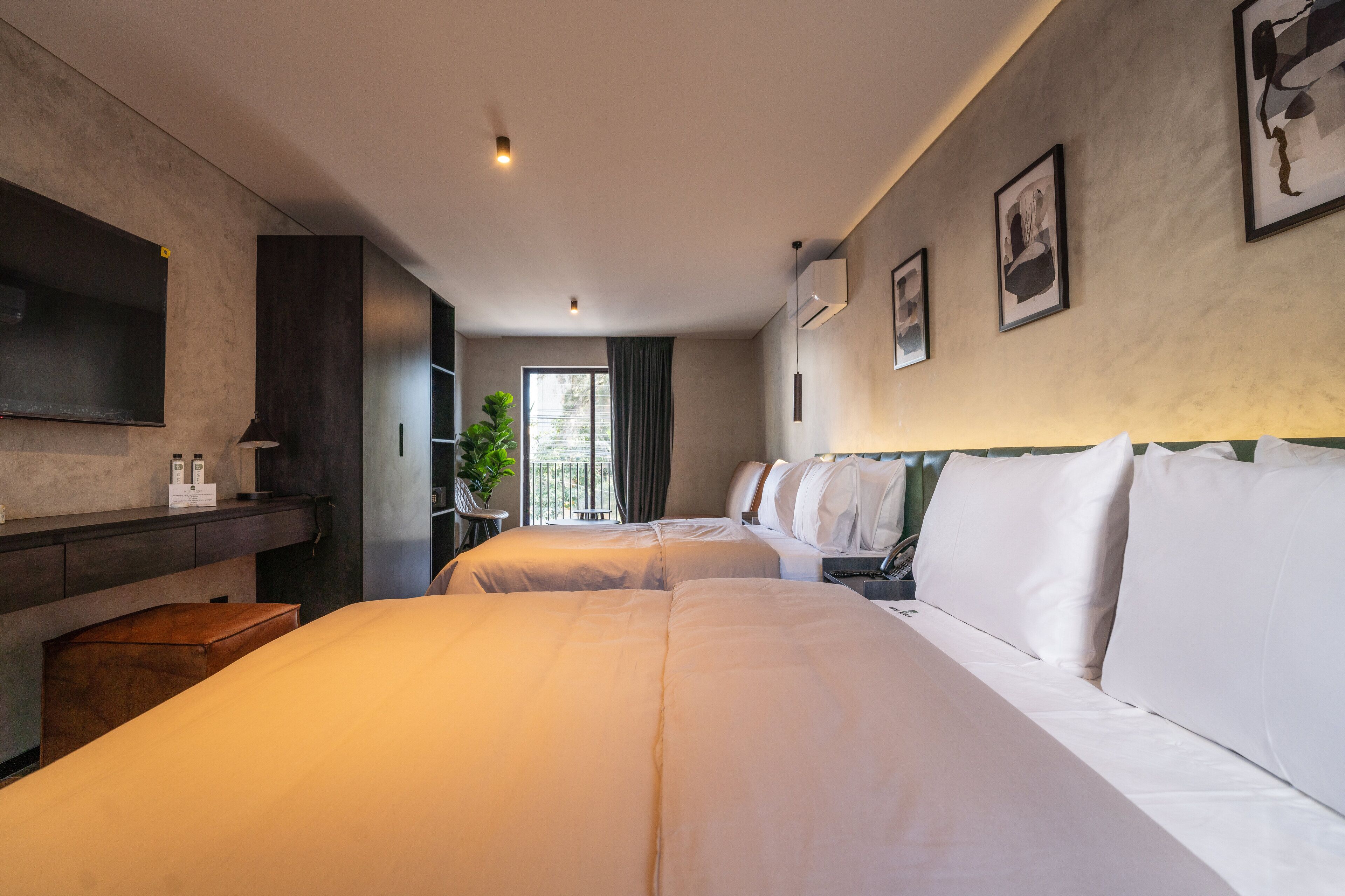 Premium bedding, down duvets, in-room safe, desk