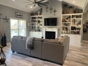 Smart TV, fireplace, printers