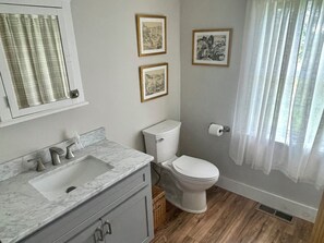 Hair dryer, towels, soap, shampoo - Charming Newly-Renovated Waterfront Cottage in Lubec (Lubec)