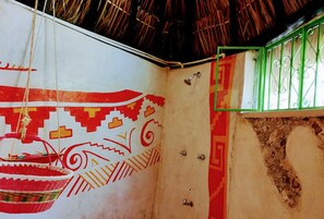 Melipona | Bathroom | Shower, towels, soap - Hotel y Museo Aldea Maya Toktli Orígenes (Izamal)