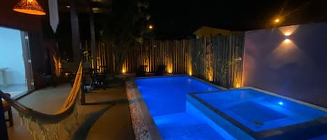 Outdoor pool, open 10:00 AM to 9:30 PM, sun loungers