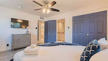 4 habitaciones, tabla de planchar con plancha, wifi y ropa de cama