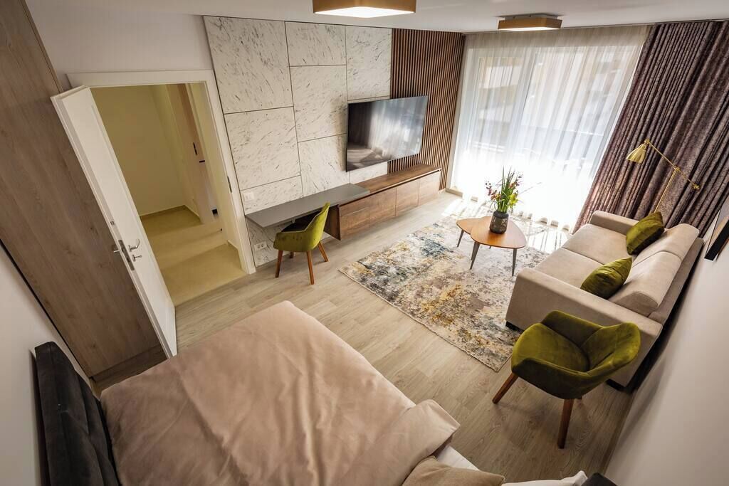 1 bedroom, desk, iron/ironing board, travel cot