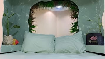 Premium bedding, blackout curtains, free WiFi, bed sheets