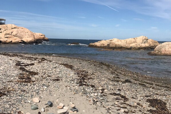 På stranden og strandhåndklær