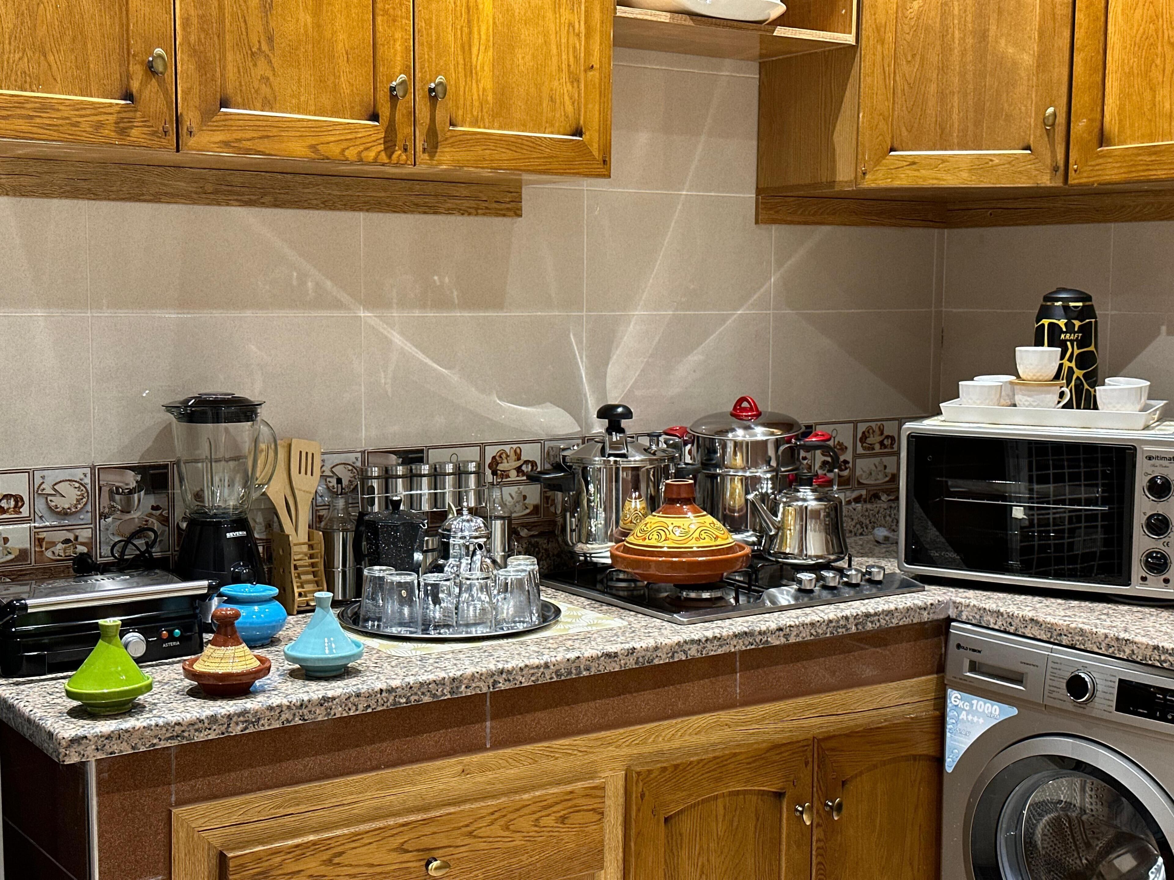 standard apartment | private kitchen | full-sized fridge, oven, espresso maker, high chair