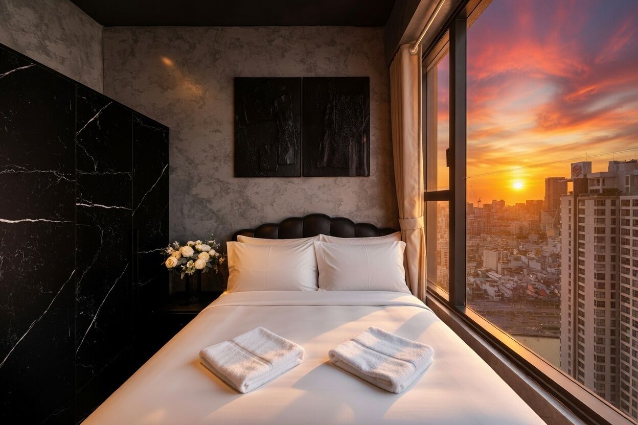 ลักซ์ชัวรี่อพาร์ทเมนท์ | ห้องพักตกแต่งอย่างมีเอกลักษณ์, โต๊ะทำงาน, พื้นที่ทำงานแบบใช้แล็ปท็อป