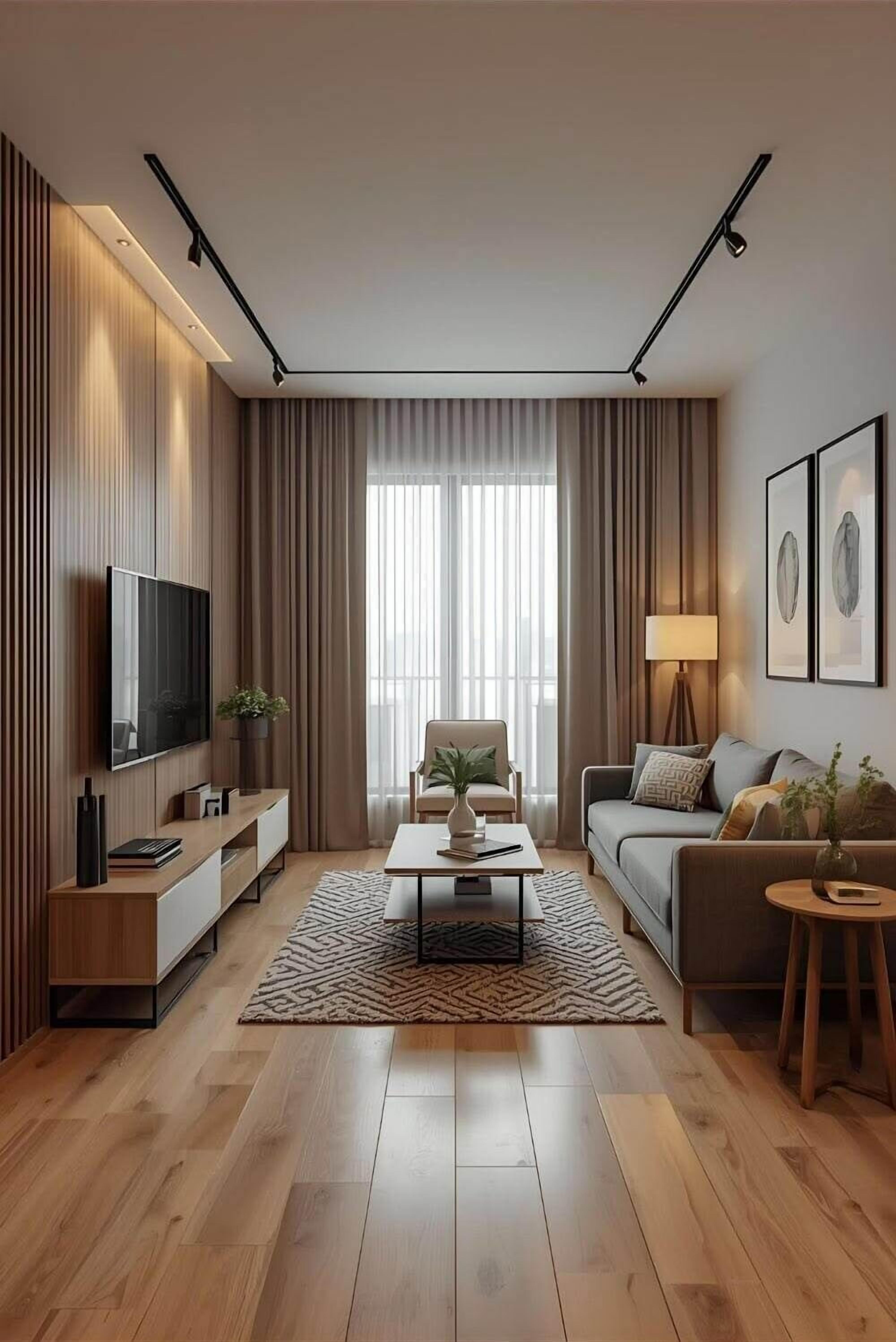 Luxury Apartment | Living area | 50-inch flat-screen TV with cable channels, Netflix, streaming services