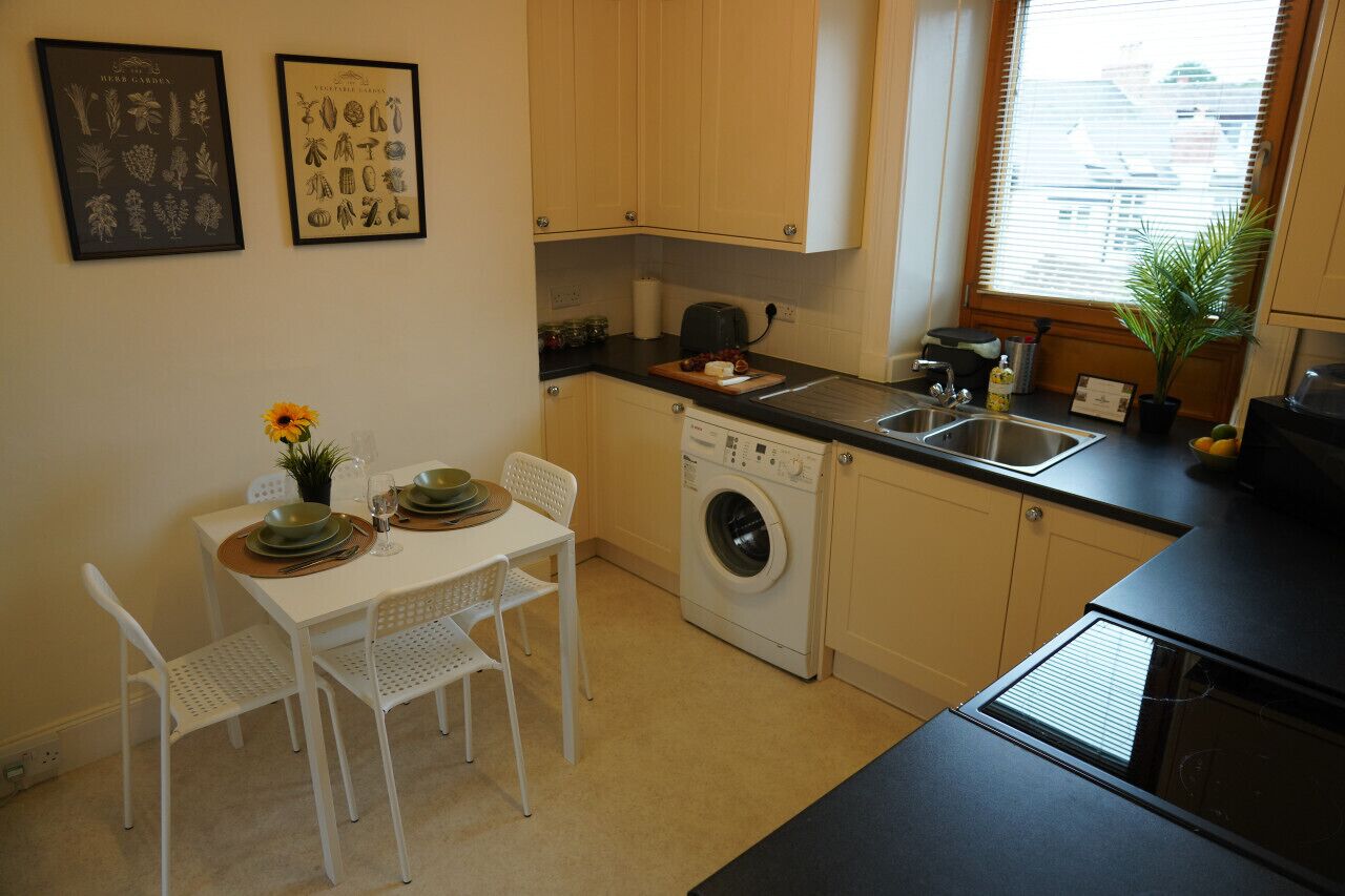 Fridge, microwave, oven, coffee/tea maker