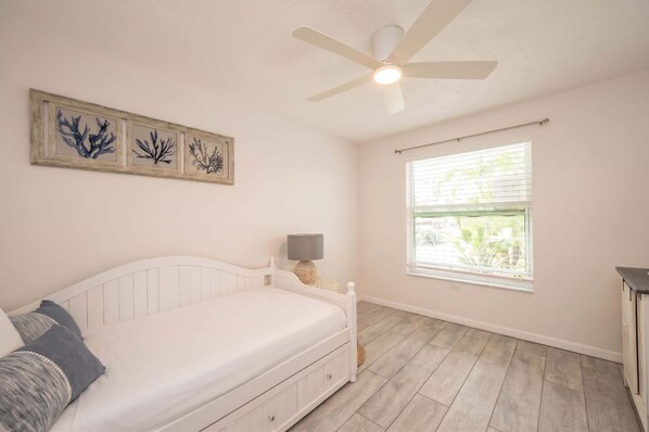 4 bedrooms, iron/ironing board, travel cot, WiFi