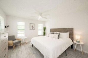 4 bedrooms, iron/ironing board, travel cot, WiFi