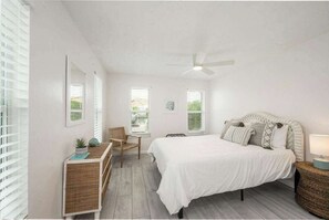 4 bedrooms, iron/ironing board, travel cot, WiFi