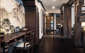 Venus President Suite with Terrace | Living area | Fireplace - Venus Cruises Halong Bay by Venus Group  (Ha Long)