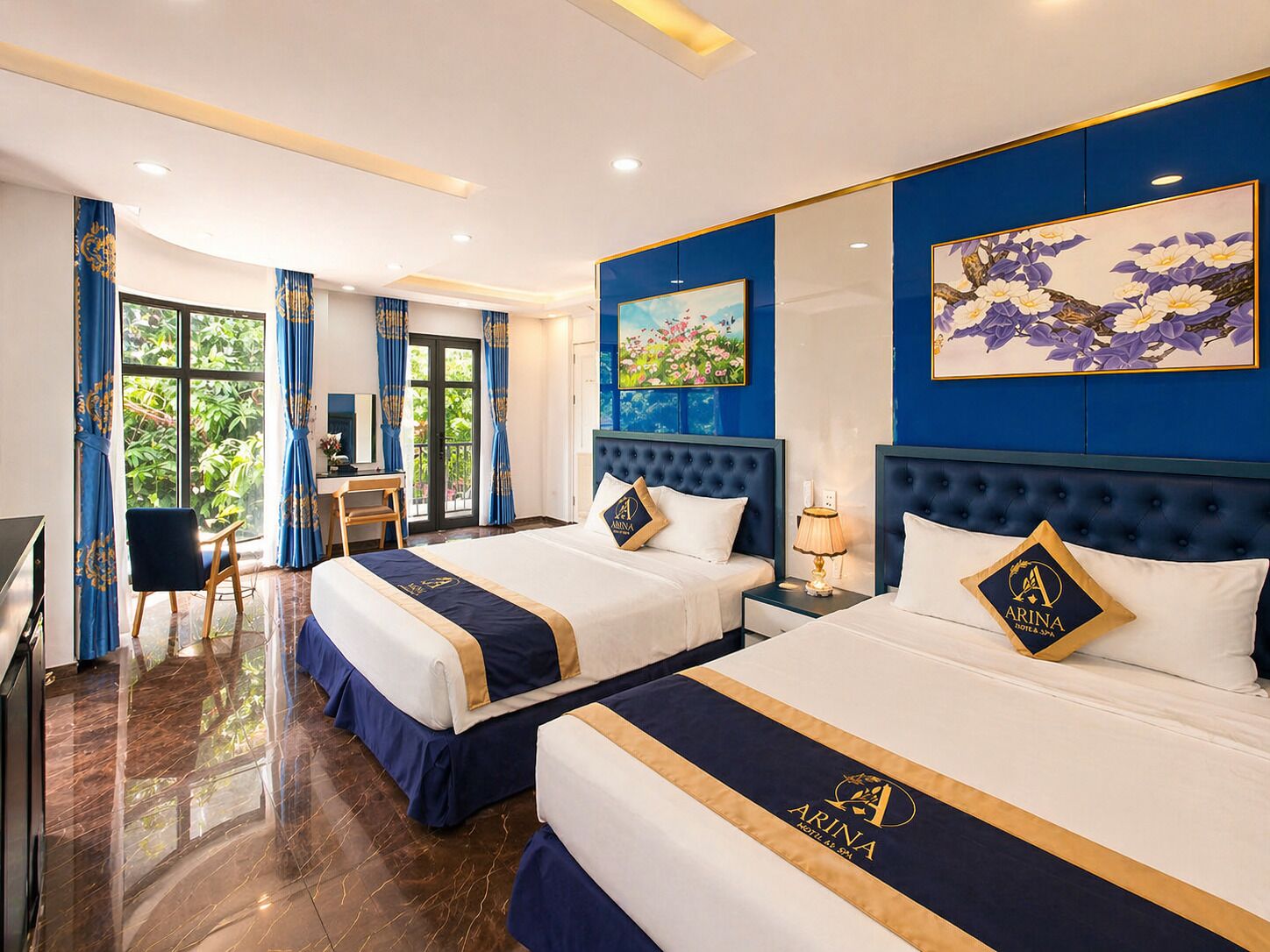 Quadruple Room, Balcony, City View | Hypo-allergenic bedding, free minibar items, individually decorated