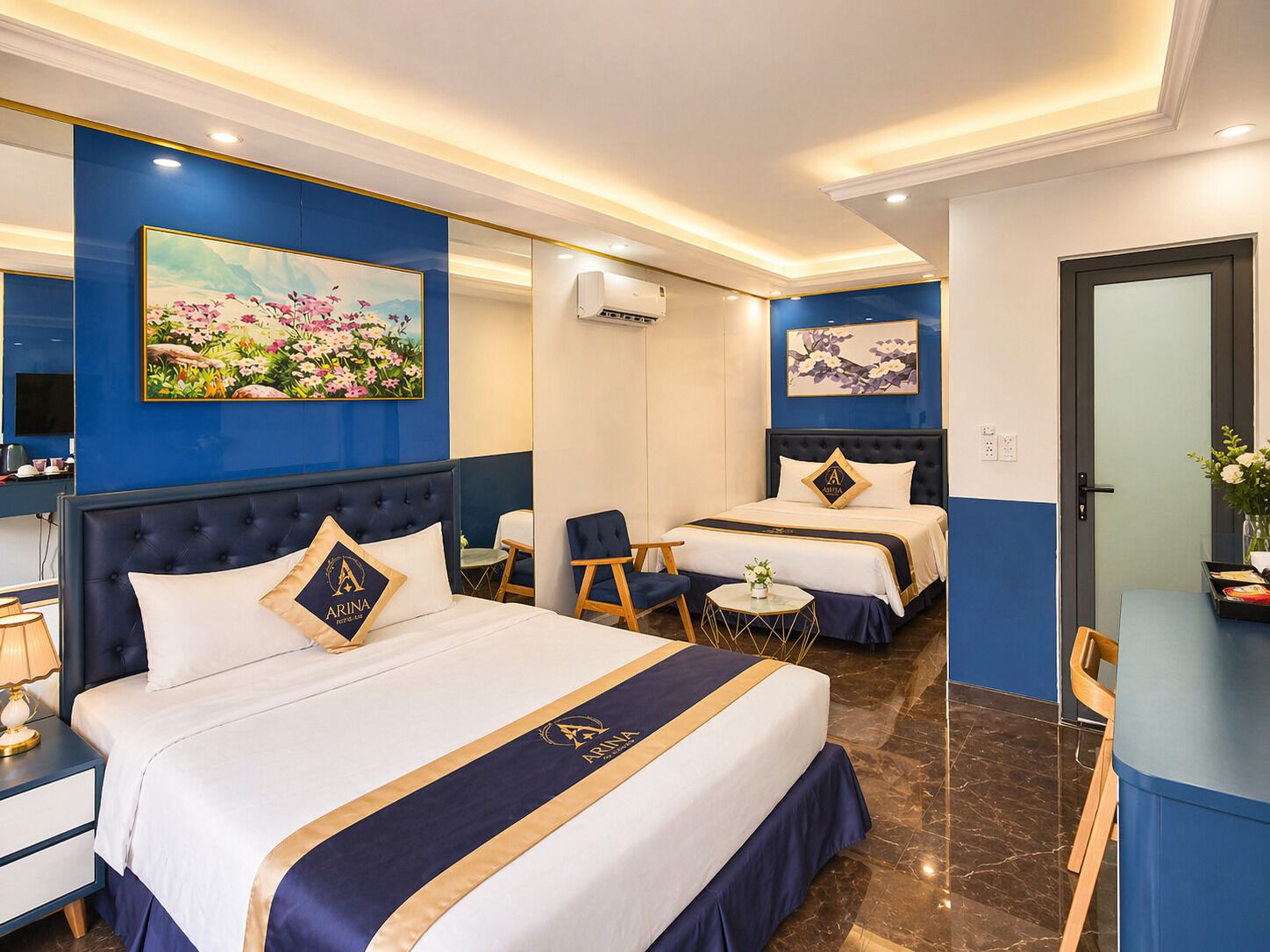 Quadruple Room, Balcony, City View | Hypo-allergenic bedding, free minibar items, individually decorated