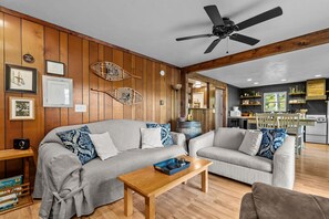 Televisor intel·ligent, llar de foc, llibres i videoteca 