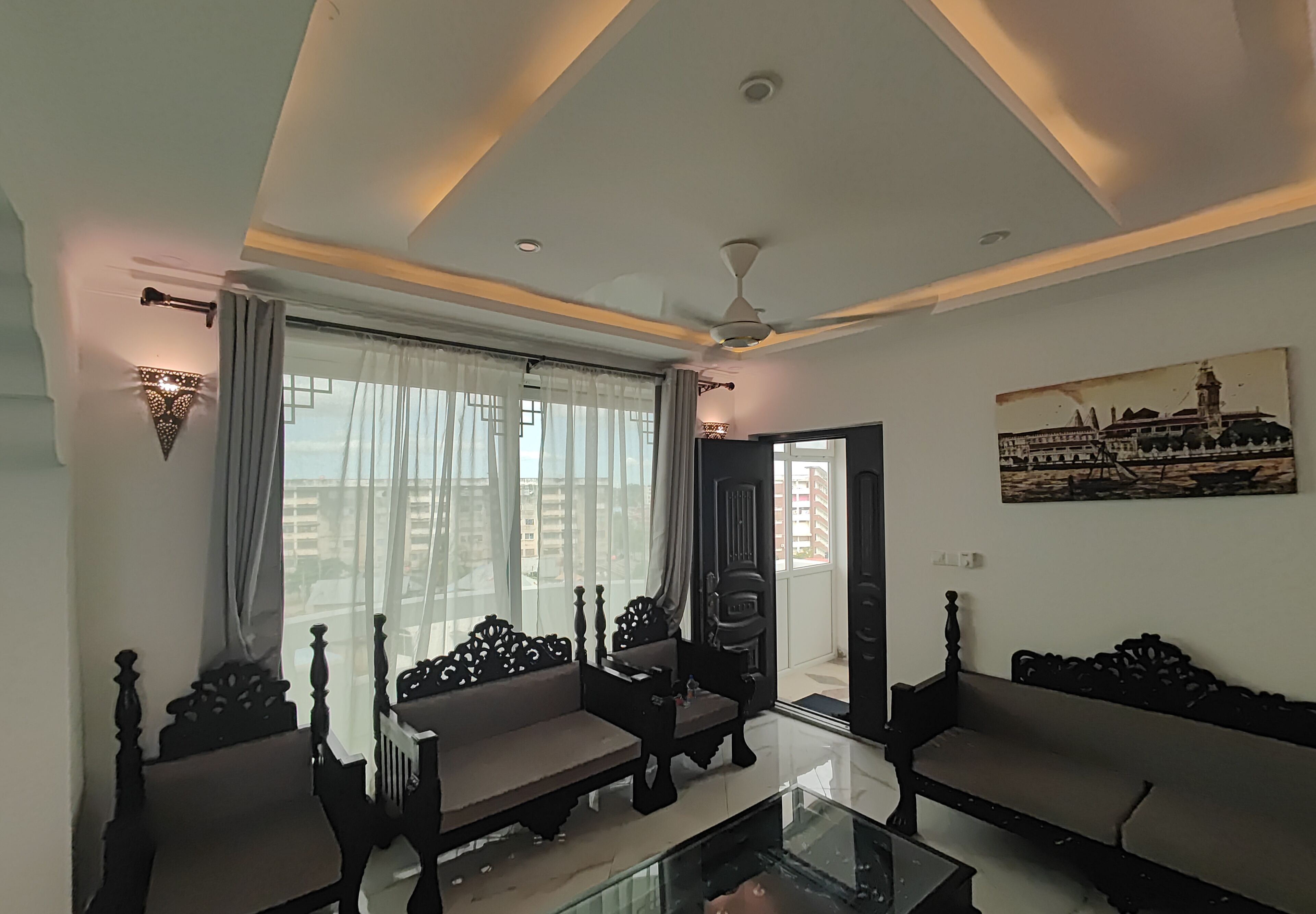 Standard Apartment, 3 Bedrooms, City View, Annex Building | Living area | 55-inch TV with digital channels