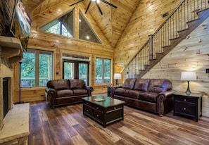 Cabin, 4 Bedrooms | Living area | Smart TV