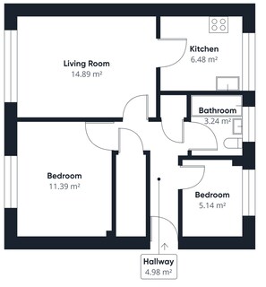 Leilighet, tilgjengelighetstilpasset | 2 soverom