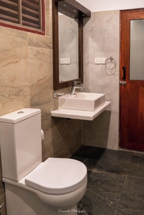 Ducha, toallas, jabón, papel higiénico