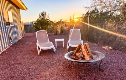 Desert Gem Guest House nestled among lush Mesquite trees.