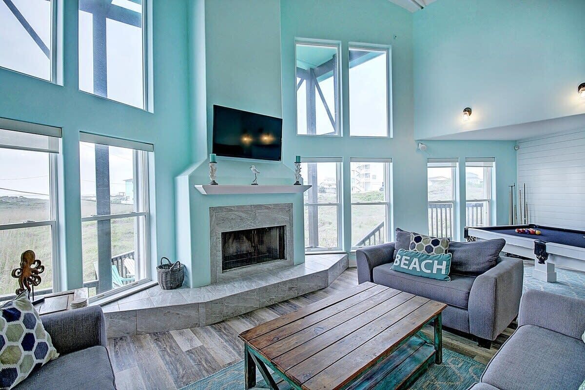 TV, fireplace, DVD player, offices