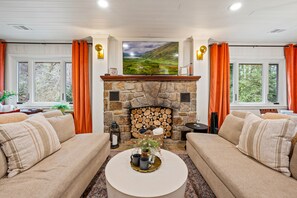 智能电视、壁炉、电子游戏、DVD 播放器