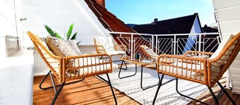 Romantic-apartment mit Dachterrasse & Lounge, Waldblick, 80m²