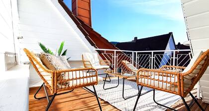 Romantic-apartment mit Dachterrasse & Lounge, Waldblick, 80mÂČ