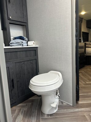 Towels, soap, toilet paper