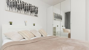 Apartment, 1 Schlafzimmer, Küche | 1 Schlafzimmer, Bettwäsche