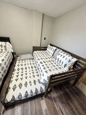 Room 2 | Individually decorated, blackout drapes, bed sheets - Caribou Crossing Motel (Walden)
