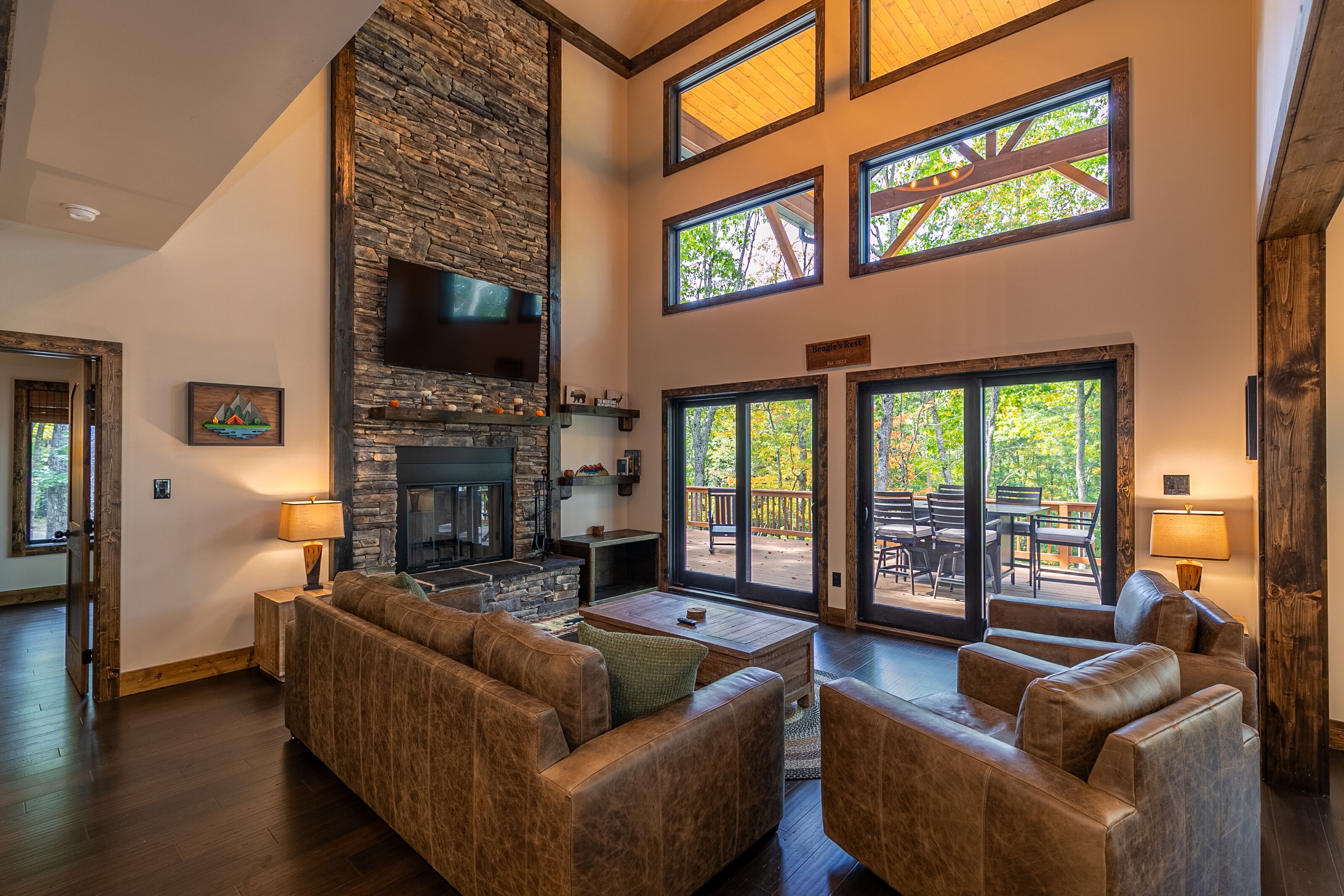 Televisie, een open haard en videospelletjes