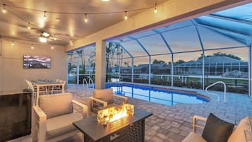 Piscine extérieure, piscine chauffée