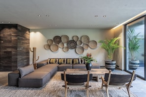 Four Bedroom Private Pool Villa with Fully Equipped Kitchen | Living area | 55-inch Smart TV with cable channels -  Black Villas Canggu Beach by OXO (Canggu)