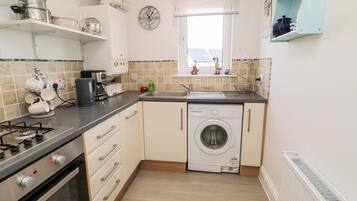 Fridge, dishwasher, electric kettle, toaster