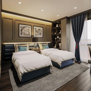 Executive kamer, 1 twee- of 2 eenpersoonsbedden | Luxe beddengoed, bedden met traagschuimmatrassen, een minibar