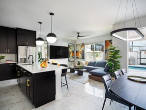 4 Bedroom (3 x King Bedrooms, Themed Kids Bunks) w/Pool | Living area | Smart TV - Villatel Resort Orlando (Orlando)