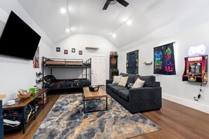 Smart TV, video games, table football, books