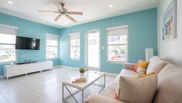 Premium Apartment | Living area | 50-inch flat-screen TV with cable channels