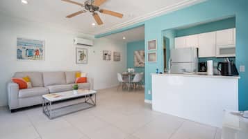 Premium Apartment | Living area | 50-inch flat-screen TV with cable channels