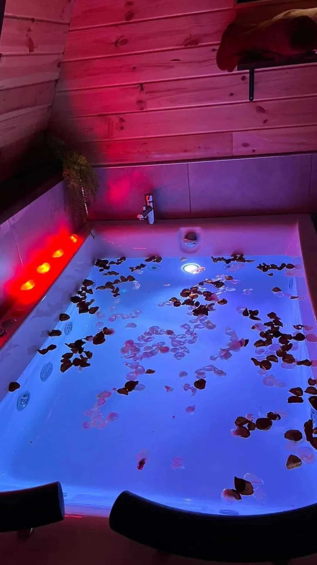 4-SANA-LUX BUNGALOW WITH HEATED POOL | Bathroom | Separate tub and shower, jetted tub, rainfall showerhead