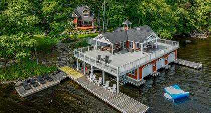 8 bed 5 bath cottage on Lake Muskoka, 9 acres!