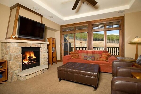 TV, fireplace, DVD player, offices