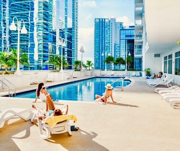 Outdoor pool, a heated pool