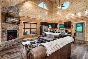 Smart TV, fireplace, video games