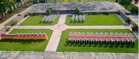 Outdoor banquet area