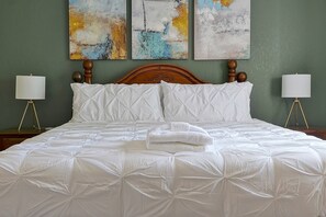 4 bedrooms, iron/ironing board, travel cot, WiFi