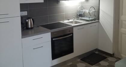 On 1st floor, fully-equipped studio, bedroom, separate shower room for 2 people